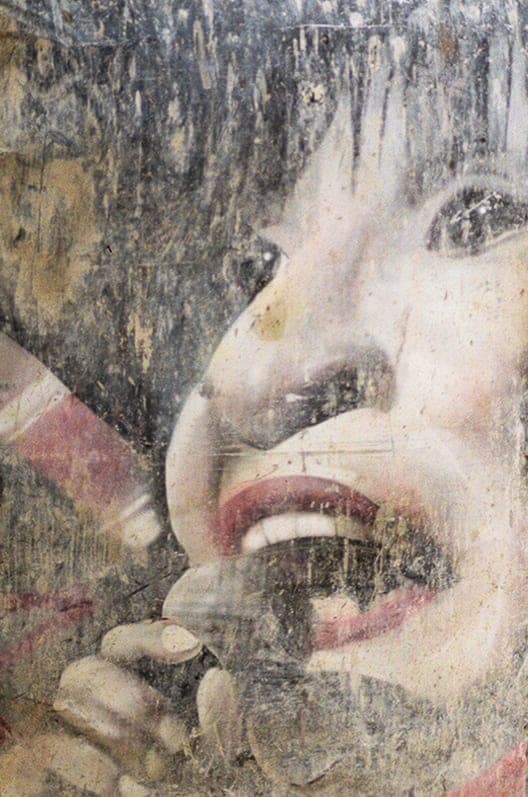 Street art of a woman singing