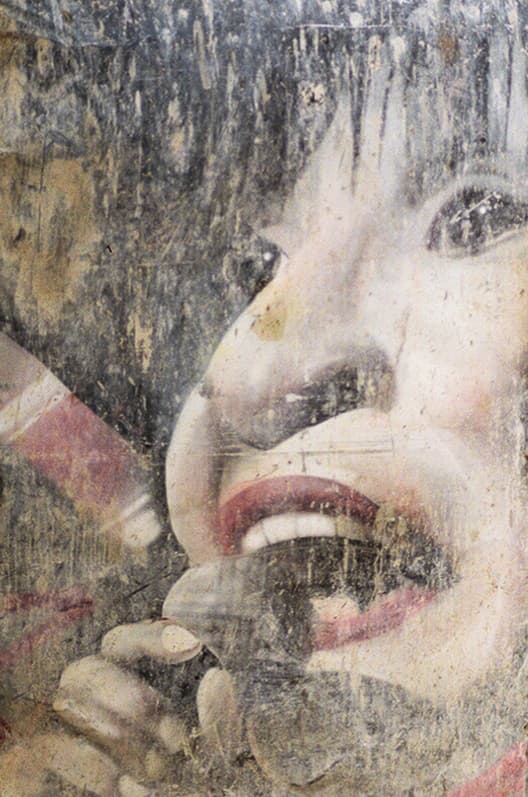 Street art of a woman singing