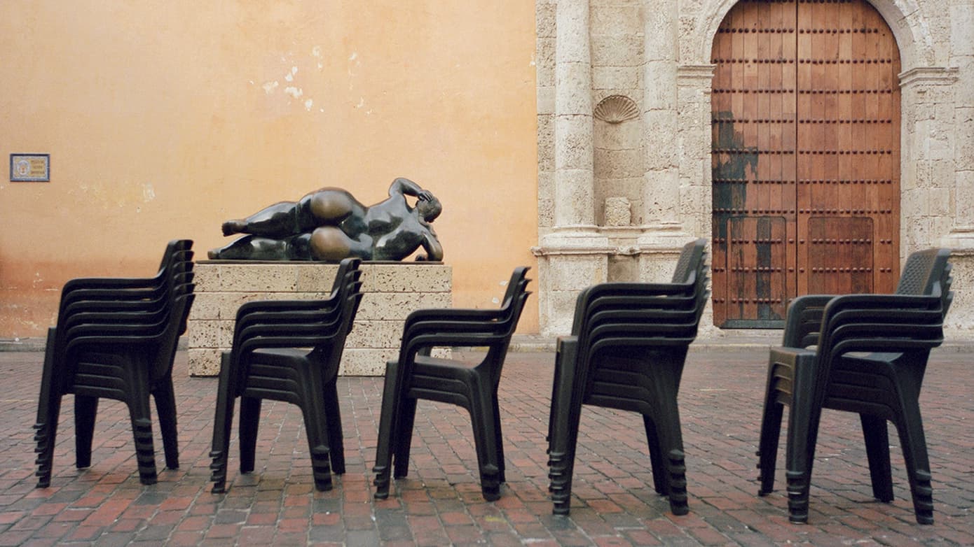 Chairs in a line